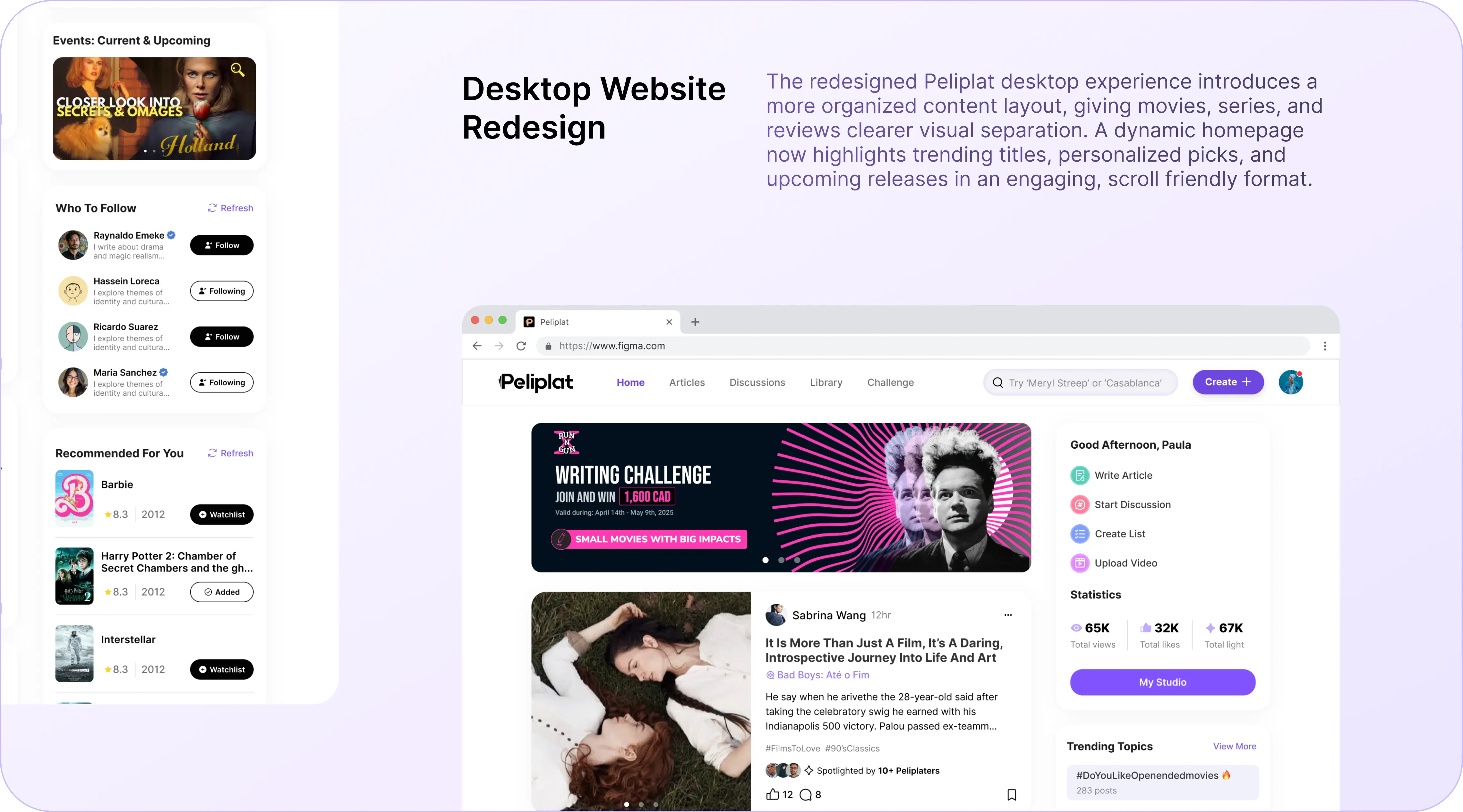 Desktop Website redesign